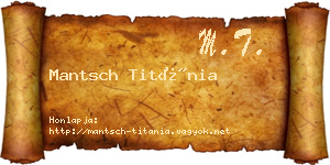 Mantsch Titánia névjegykártya